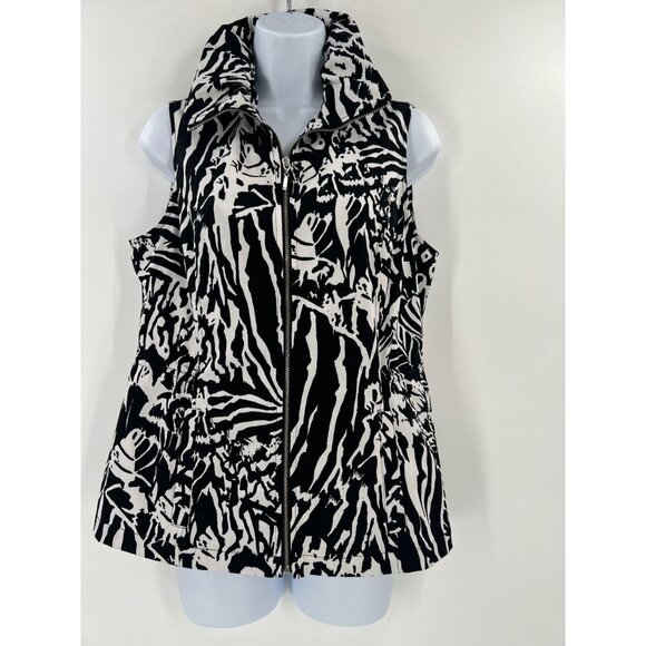 Chico's Jackets & Blazers - Chico's Women 0 (US S)‎ Zebra Print Sleeveless Zip-Up Vest Jacket Layering